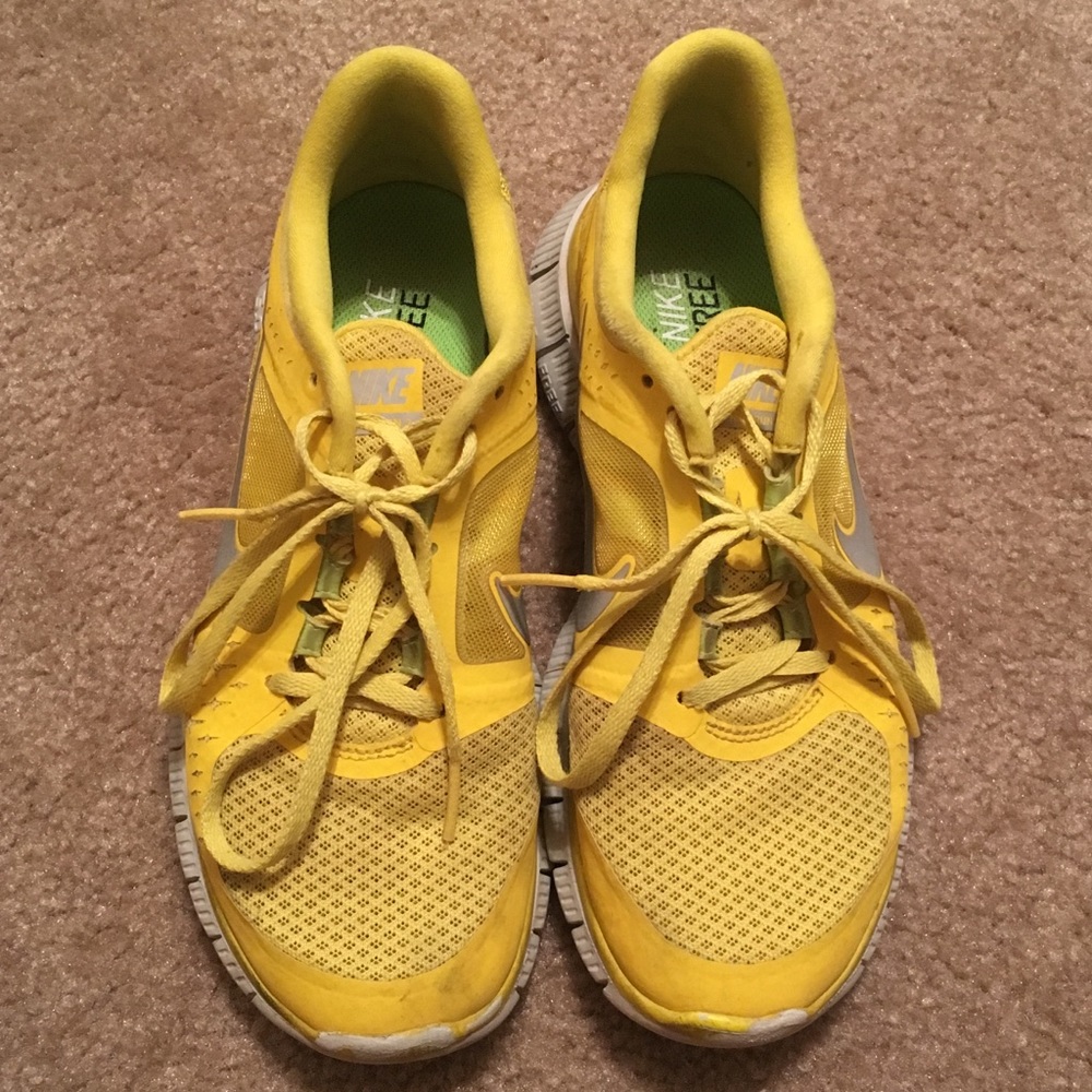 Yellow Nike Free Sneakers
